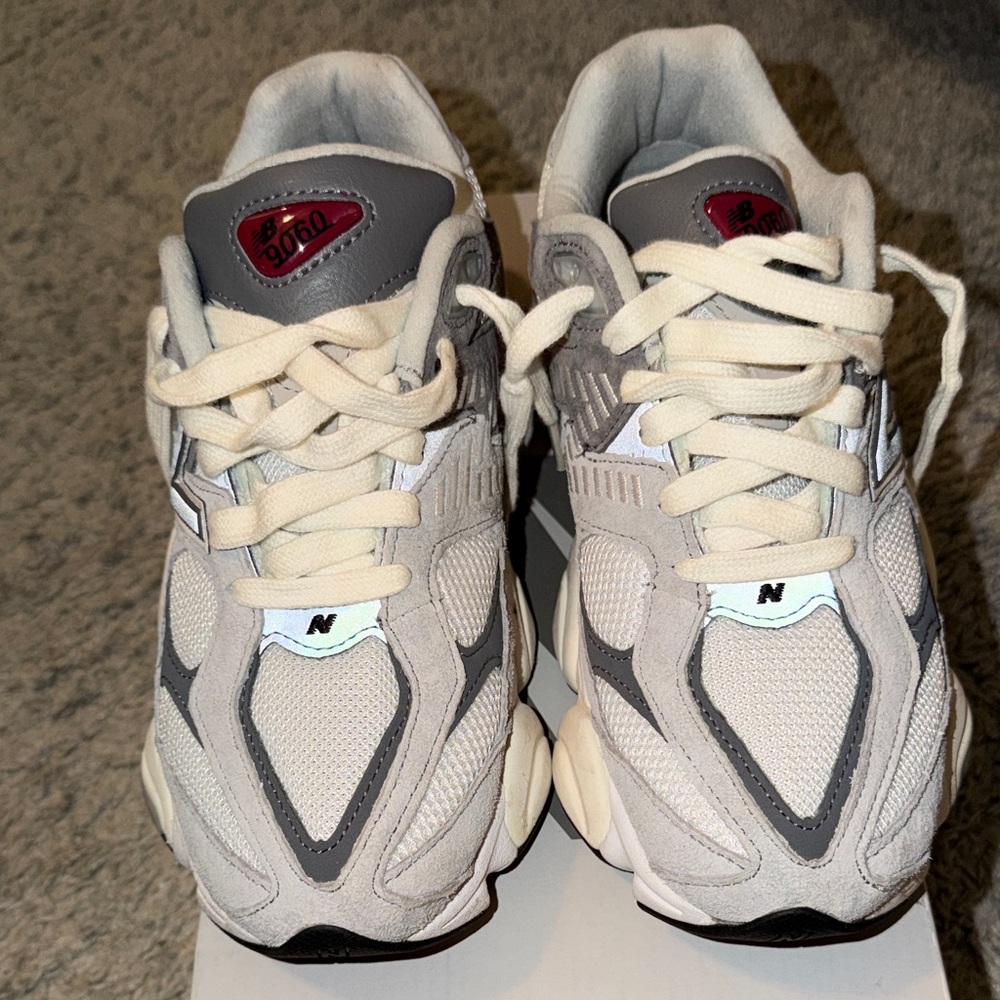 New Balance 9060 Women's Cream and Gray Sneakers